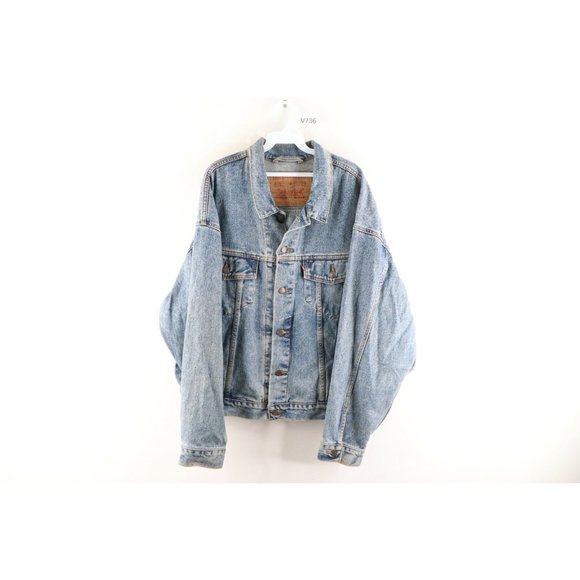 Vintage 90s Levis Large Levi Strauss Spell Out Distressed Trucker